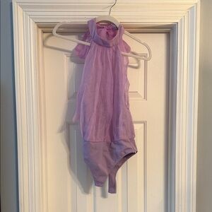 Purple Halter Neck Bodysuit- Bow Neck Tie and Open Back